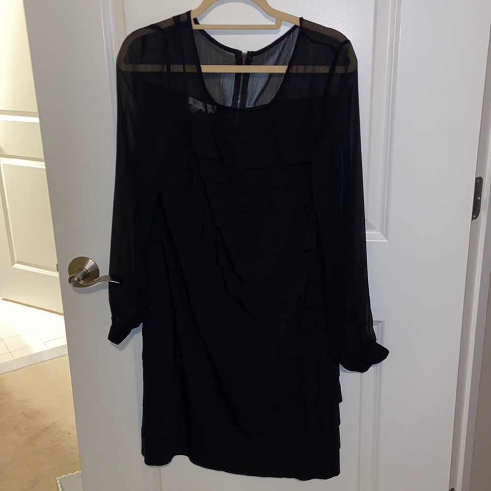 14 London Times black layered dress